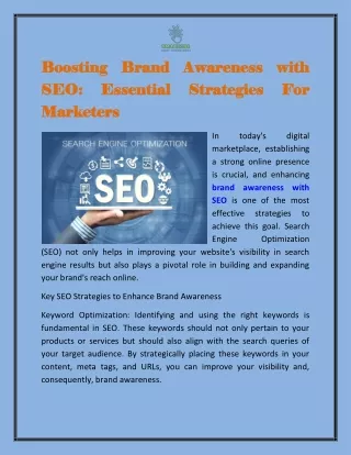 Boosting Brand Awareness with SEO 123