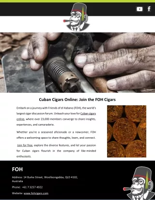 Cuban Cigars Online: Join the FOH Cigars