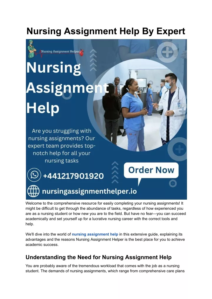nursing assignment help by expert