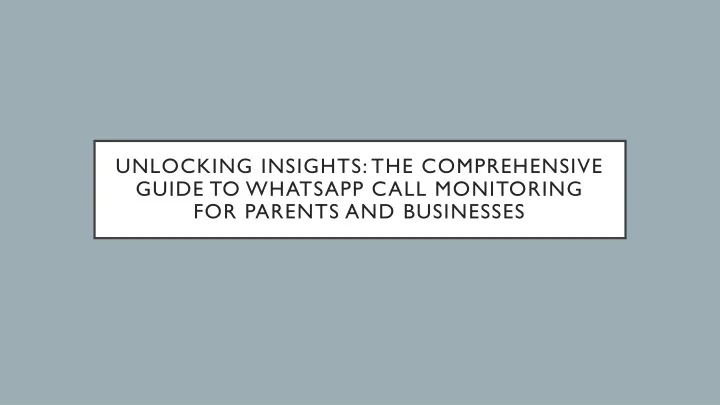 unlocking insights the comprehensive guide