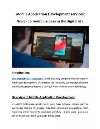 Mobile Application Development services