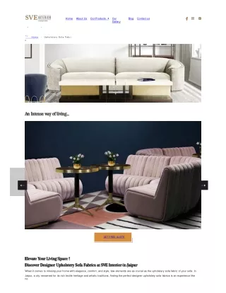 Best Designer Sofa Fabrics in Raja Park  - Sve Interior