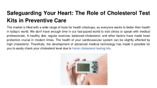 Safeguarding Your Heart_ The Role of Cholesterol Test Kits in Preventive Care