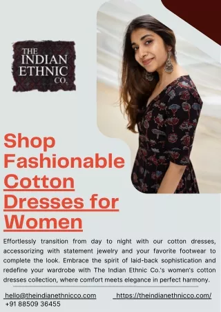Shop Fashionable Cotton Dresses for Women