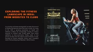 Exploring the Fitness Landscape in India From Websites to Clubs