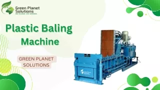 Plastic Baling Machine by Green planet Solutions