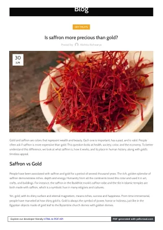 The Price of Saffron Is it Precious or Gold?