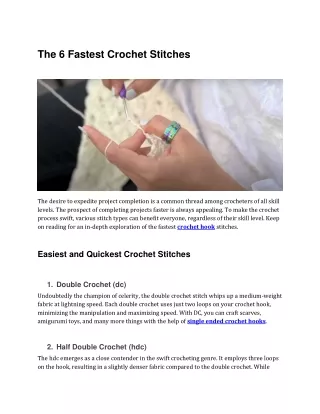 _The 6 Fastest Crochet Stitches