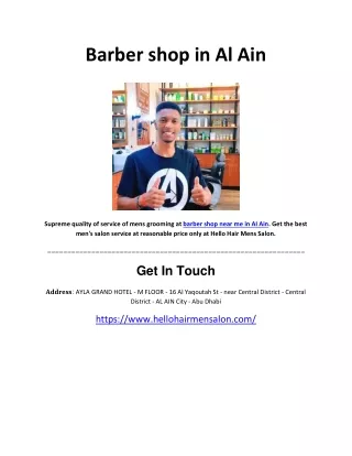 Barber shop in Al Ain