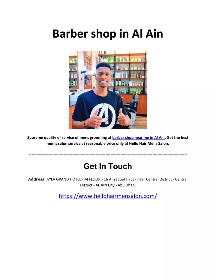 barber shop in al ain