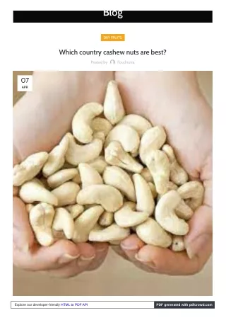 The Quest for the Perfect Cashew Nuts Country Edition
