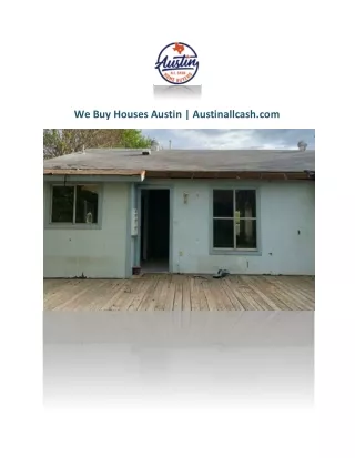 We Buy Houses Austin | Austinallcash.com