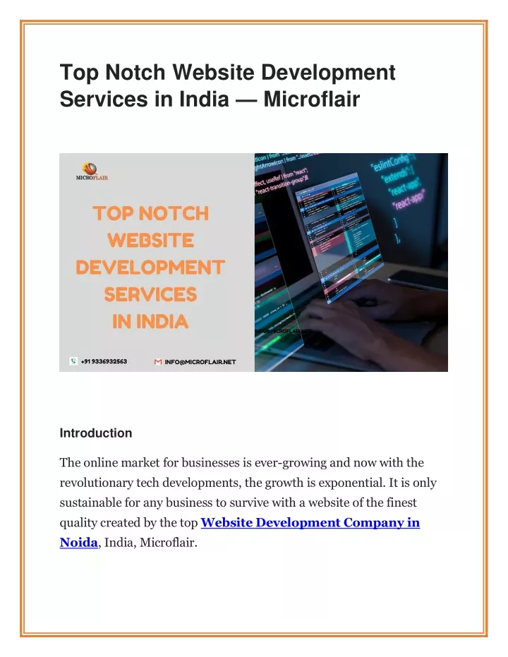 top notch website development services in india