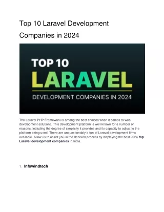 Top 10 Laravel Development Companies in 2024