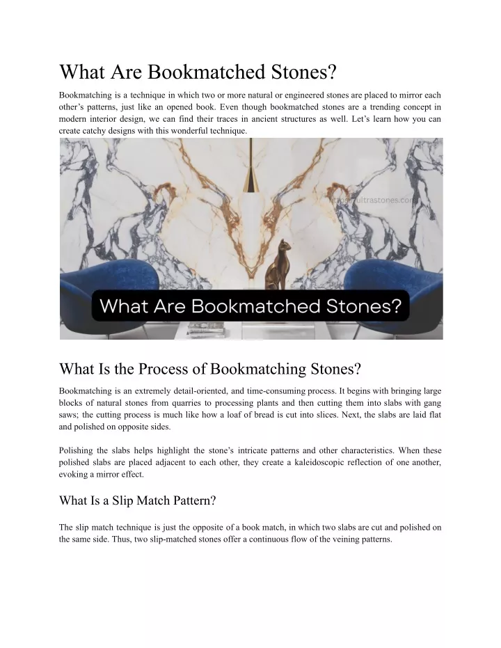 what are bookmatched stones