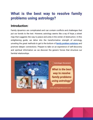 What is the best way to resolve family problems using astrology_Astrologer Devanand