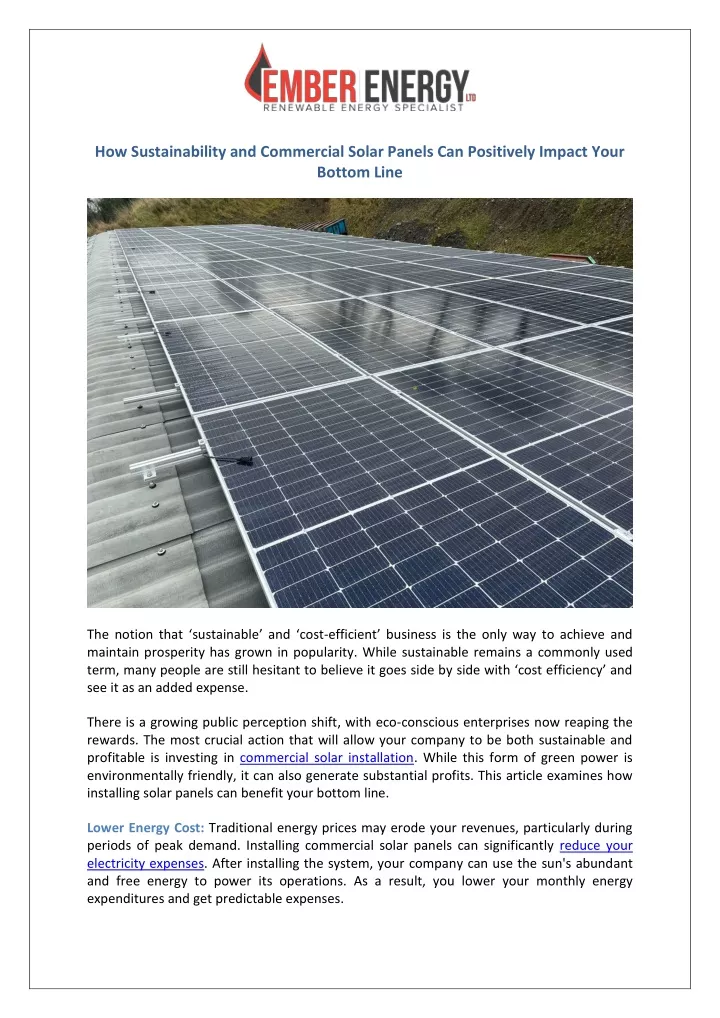 how sustainability and commercial solar panels