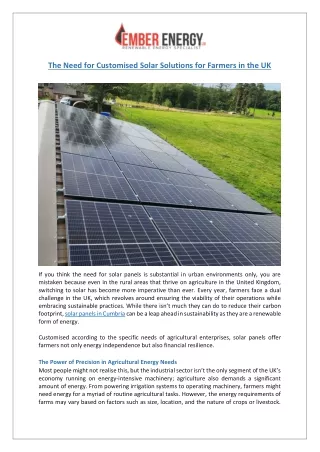Custom Solar Power Boosts Profits for UK Farmers | Ember Energy