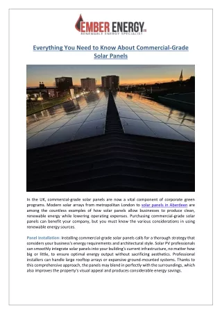 Expert Solar Panel Installers | UK Commercial-Grade Solutions | Ember Energy