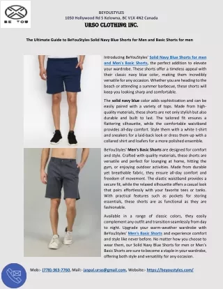 The Ultimate Guide to BeYouStyles Solid Navy Blue Shorts for Men and Basic Shorts for men