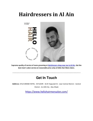 Hairdressers in Al Ain