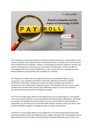 Payroll companies and the impact of technology in 2024