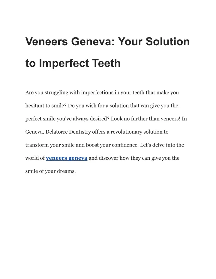 veneers geneva your solution