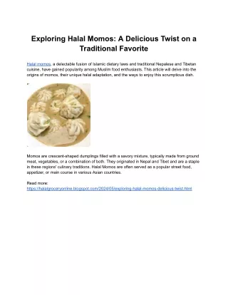 Exploring Halal Momos_ A Delicious Twist on a Traditional Favorite