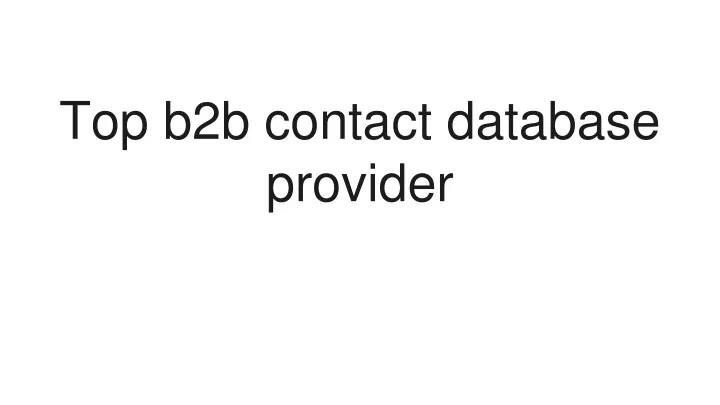 top b2b contact database provider