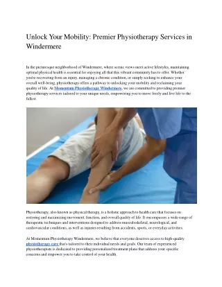 Unlock Your Mobility_ Premier Physiotherapy Services in Windermere