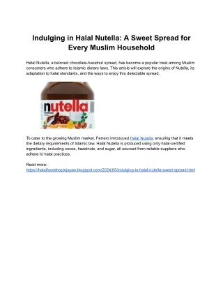 Indulging in Halal Nutella_ A Sweet Spread for Every Muslim Household