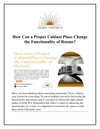How Can a Proper Cabinet Place Change the Functionality of Rooms