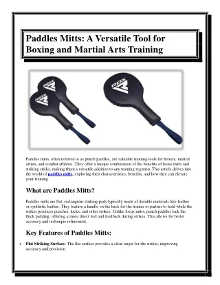 Paddles Mitts A Versatile Tool for Boxing and Martial Arts Training