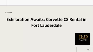 Exhilaration Awaits: Corvette C8 Rental in Fort Lauderdale