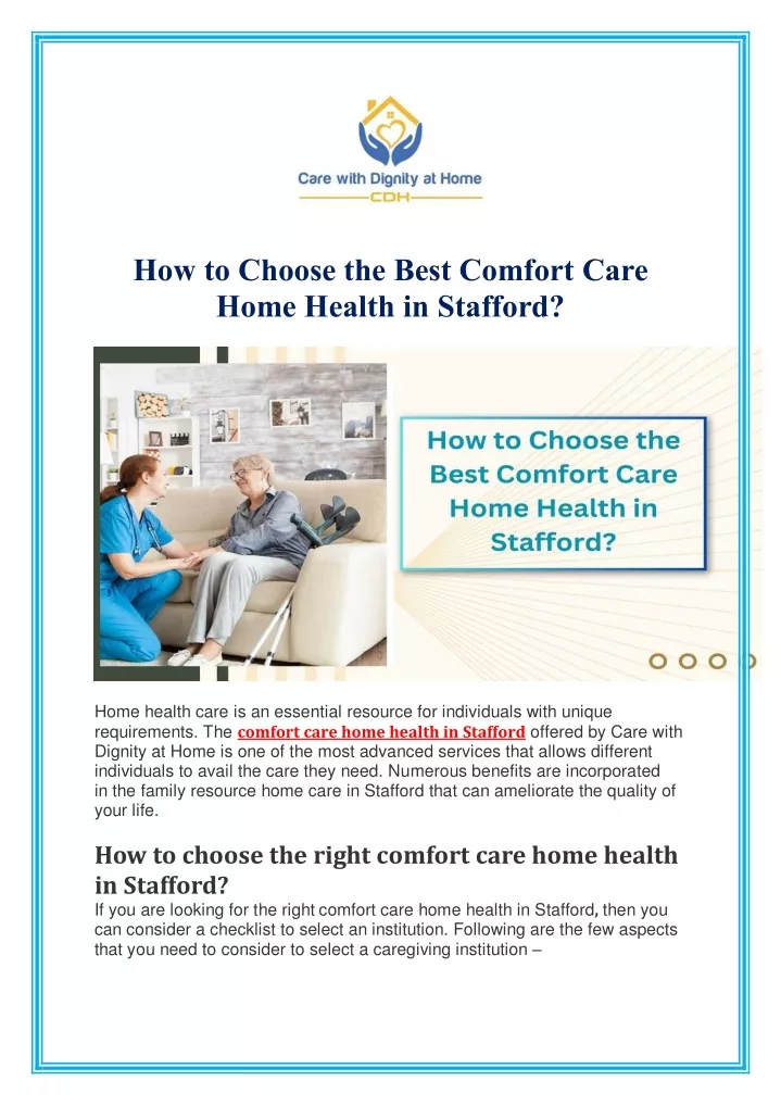 how to choose the best comfort care home health