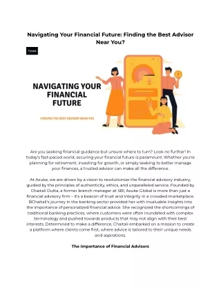 Navigating Your Financial Future: Finding the Best Advisor Near You?