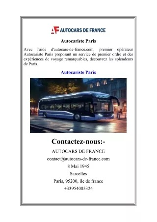 Autocariste Paris