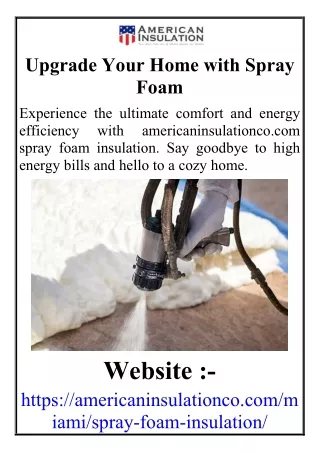 Upgrade Your Home with Spray Foam