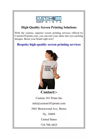 High-Quality Screen Printing Solutions