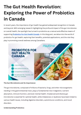 The Gut Health Revolution Exploring the Power of Probiotics in Canada