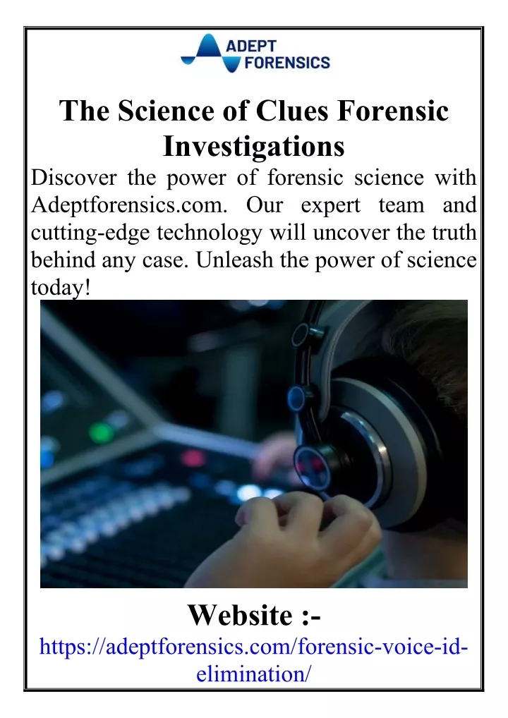 the science of clues forensic investigations