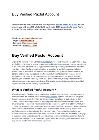 Buy Verified Paxful Account