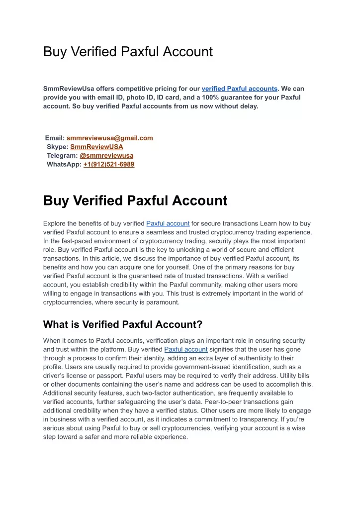 buy verified paxful account