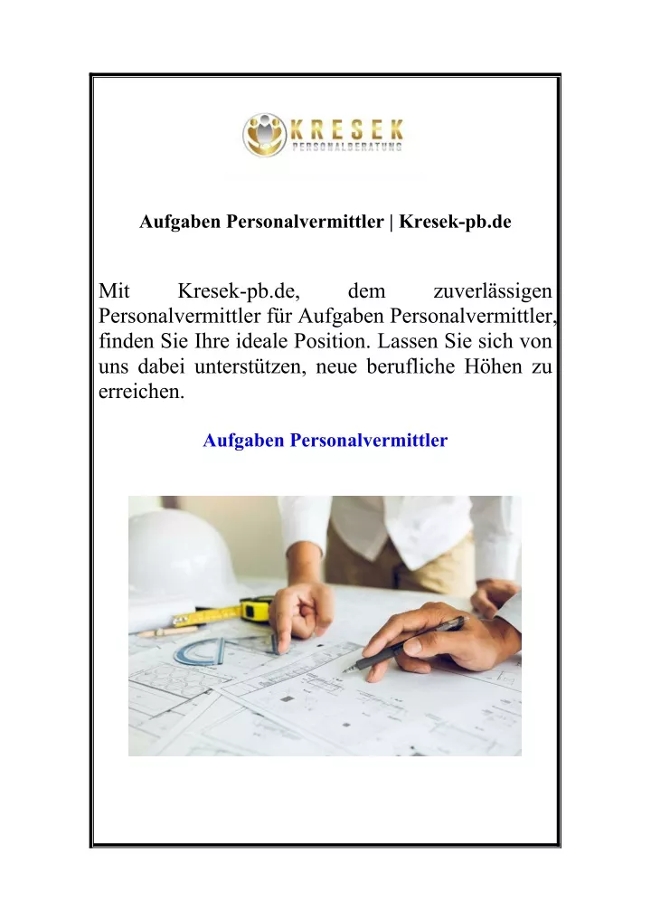 aufgaben personalvermittler kresek pb de