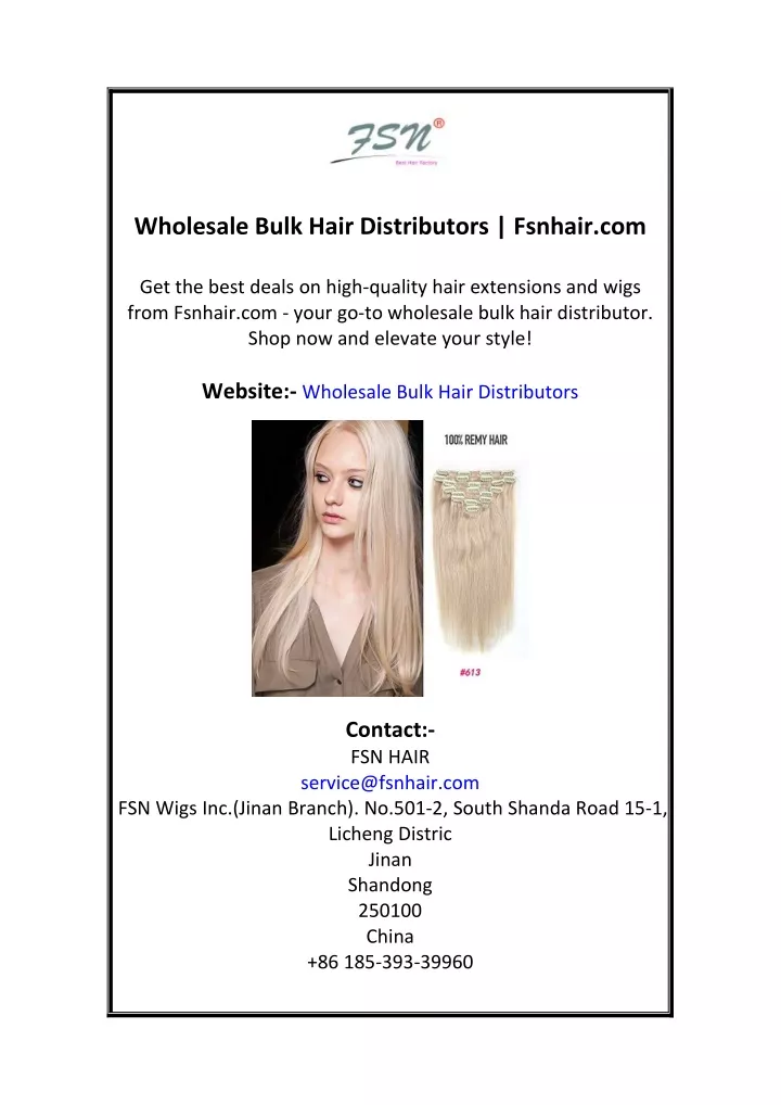 wholesale bulk hair distributors fsnhair com