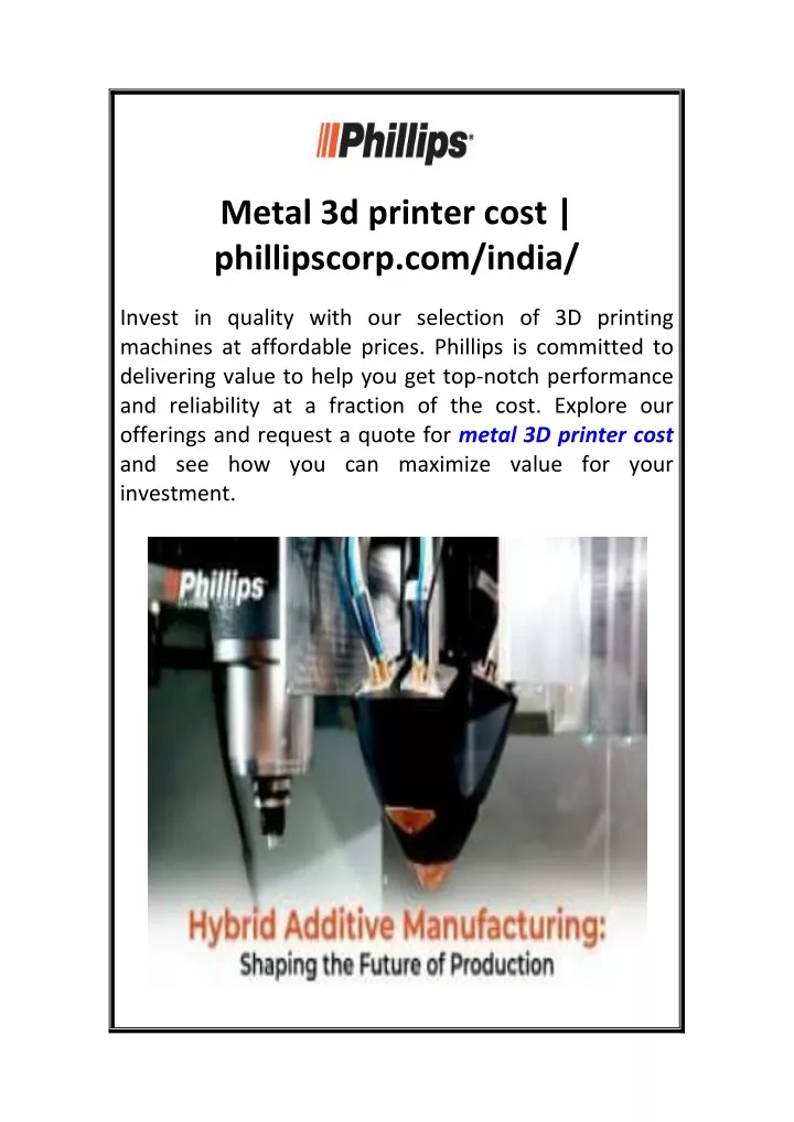 metal 3d printer cost phillipscorp com india