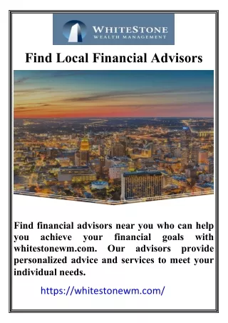 Find Local Financial Advisors