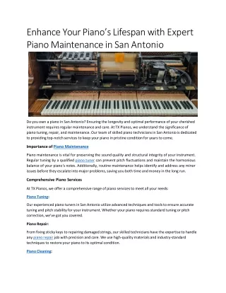 enhance your piano s lifespan with expert piano maintenance in san antonio