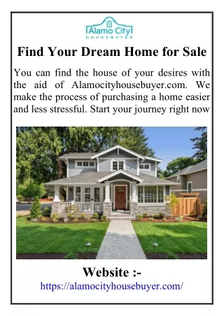 Find Your Dream Home for Sale