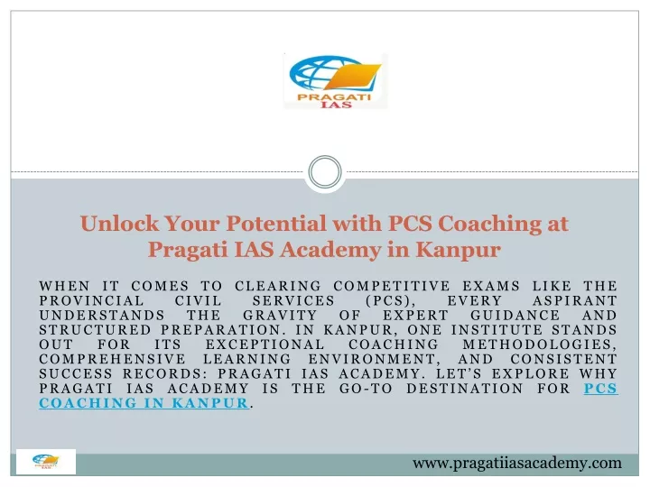 unlock your potential with pcs coaching at pragati ias academy in kanpur